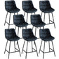 Modern Faux Leather Counter Stool Low Back Bar Stool with Footrest Blue 8 Piece Set Counter Stool(26"H) Clearhalo 'Bar Furniture' 'Bar Stools' 'bar_stools' 'furn' 'furn_bar_stools' 'Furniture' 'Kitchen & Dining Furniture' 6245296