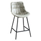 Modern Faux Leather Counter Stool Low Back Bar Stool with Footrest Dark Gray 1 Piece Counter Stool(26"H) Clearhalo 'Bar Furniture' 'Bar Stools' 'bar_stools' 'furn' 'furn_bar_stools' 'Furniture' 'Kitchen & Dining Furniture' 6245297