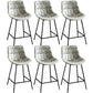 Modern Faux Leather Counter Stool Low Back Bar Stool with Footrest Dark Gray 6 Piece Set Counter Stool(26"H) Clearhalo 'Bar Furniture' 'Bar Stools' 'bar_stools' 'furn' 'furn_bar_stools' 'Furniture' 'Kitchen & Dining Furniture' 6245300