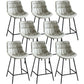 Modern Faux Leather Counter Stool Low Back Bar Stool with Footrest Dark Gray 8 Piece Set Counter Stool(26"H) Clearhalo 'Bar Furniture' 'Bar Stools' 'bar_stools' 'furn' 'furn_bar_stools' 'Furniture' 'Kitchen & Dining Furniture' 6245301
