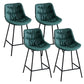 Modern Faux Leather Counter Stool Low Back Bar Stool with Footrest Green 4 Piece Set Counter Stool(26"H) Clearhalo 'Bar Furniture' 'Bar Stools' 'bar_stools' 'furn' 'furn_bar_stools' 'Furniture' 'Kitchen & Dining Furniture' 6245304