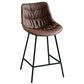 Modern Faux Leather Counter Stool Low Back Bar Stool with Footrest Brown 1 Piece Counter Stool(26"H) Clearhalo 'Bar Furniture' 'Bar Stools' 'bar_stools' 'furn' 'furn_bar_stools' 'Furniture' 'Kitchen & Dining Furniture' 6245307