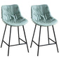 Modern Faux Leather Counter Stool Low Back Bar Stool with Footrest Light Blue 2 Piece Set Counter Stool(26"H) Clearhalo 'Bar Furniture' 'Bar Stools' 'bar_stools' 'furn' 'furn_bar_stools' 'Furniture' 'Kitchen & Dining Furniture' 6245313