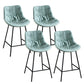 Modern Faux Leather Counter Stool Low Back Bar Stool with Footrest Light Blue 4 Piece Set Counter Stool(26"H) Clearhalo 'Bar Furniture' 'Bar Stools' 'bar_stools' 'furn' 'furn_bar_stools' 'Furniture' 'Kitchen & Dining Furniture' 6245314