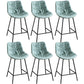 Modern Faux Leather Counter Stool Low Back Bar Stool with Footrest Light Blue 6 Piece Set Counter Stool(26"H) Clearhalo 'Bar Furniture' 'Bar Stools' 'bar_stools' 'furn' 'furn_bar_stools' 'Furniture' 'Kitchen & Dining Furniture' 6245315