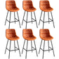 Modern Faux Leather Counter Stool Low Back Bar Stool with Footrest Orange 6 Piece Set Bar Stool(30"H) Clearhalo 'Bar Furniture' 'Bar Stools' 'bar_stools' 'furn' 'furn_bar_stools' 'Furniture' 'Kitchen & Dining Furniture' 6245324