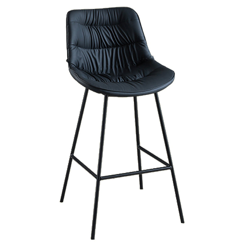 Modern Faux Leather Counter Stool Low Back Bar Stool with Footrest Blue 1 Piece Bar Stool(30"H) Clearhalo 'Bar Furniture' 'Bar Stools' 'bar_stools' 'furn' 'furn_bar_stools' 'Furniture' 'Kitchen & Dining Furniture' 6245326
