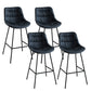 Modern Faux Leather Counter Stool Low Back Bar Stool with Footrest Blue 4 Piece Set Bar Stool(30"H) Clearhalo 'Bar Furniture' 'Bar Stools' 'bar_stools' 'furn' 'furn_bar_stools' 'Furniture' 'Kitchen & Dining Furniture' 6245328