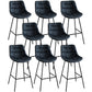 Modern Faux Leather Counter Stool Low Back Bar Stool with Footrest Blue 8 Piece Set Bar Stool(30"H) Clearhalo 'Bar Furniture' 'Bar Stools' 'bar_stools' 'furn' 'furn_bar_stools' 'Furniture' 'Kitchen & Dining Furniture' 6245330
