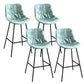 Modern Faux Leather Counter Stool Low Back Bar Stool with Footrest Light Blue 4 Piece Set Bar Stool(30"H) Clearhalo 'Bar Furniture' 'Bar Stools' 'bar_stools' 'furn' 'furn_bar_stools' 'Furniture' 'Kitchen & Dining Furniture' 6245333