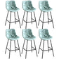 Modern Faux Leather Counter Stool Low Back Bar Stool with Footrest Light Blue 6 Piece Set Bar Stool(30"H) Clearhalo 'Bar Furniture' 'Bar Stools' 'bar_stools' 'furn' 'furn_bar_stools' 'Furniture' 'Kitchen & Dining Furniture' 6245334