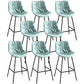 Modern Faux Leather Counter Stool Low Back Bar Stool with Footrest Light Blue 8 Piece Set Bar Stool(30"H) Clearhalo 'Bar Furniture' 'Bar Stools' 'bar_stools' 'furn' 'furn_bar_stools' 'Furniture' 'Kitchen & Dining Furniture' 6245335