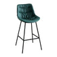 Modern Faux Leather Counter Stool Low Back Bar Stool with Footrest Green 1 Piece Bar Stool(30"H) Clearhalo 'Bar Furniture' 'Bar Stools' 'bar_stools' 'furn' 'furn_bar_stools' 'Furniture' 'Kitchen & Dining Furniture' 6245336
