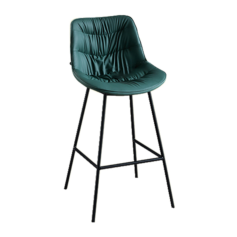 Modern Faux Leather Counter Stool Low Back Bar Stool with Footrest Green 1 Piece Bar Stool(30"H) Clearhalo 'Bar Furniture' 'Bar Stools' 'bar_stools' 'furn' 'furn_bar_stools' 'Furniture' 'Kitchen & Dining Furniture' 6245336