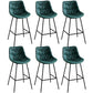Modern Faux Leather Counter Stool Low Back Bar Stool with Footrest Green 6 Piece Set Bar Stool(30"H) Clearhalo 'Bar Furniture' 'Bar Stools' 'bar_stools' 'furn' 'furn_bar_stools' 'Furniture' 'Kitchen & Dining Furniture' 6245339