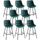 Modern Faux Leather Counter Stool Low Back Bar Stool with Footrest Green 8 Piece Set Bar Stool(30"H) Clearhalo 'Bar Furniture' 'Bar Stools' 'bar_stools' 'furn' 'furn_bar_stools' 'Furniture' 'Kitchen & Dining Furniture' 6245340