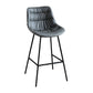 Modern Faux Leather Counter Stool Low Back Bar Stool with Footrest Grey 1 Piece Bar Stool(30"H) Clearhalo 'Bar Furniture' 'Bar Stools' 'bar_stools' 'furn' 'furn_bar_stools' 'Furniture' 'Kitchen & Dining Furniture' 6245341