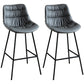 Modern Faux Leather Counter Stool Low Back Bar Stool with Footrest Grey 2 Piece Set Bar Stool(30"H) Clearhalo 'Bar Furniture' 'Bar Stools' 'bar_stools' 'furn' 'furn_bar_stools' 'Furniture' 'Kitchen & Dining Furniture' 6245342