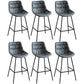 Modern Faux Leather Counter Stool Low Back Bar Stool with Footrest Grey 6 Piece Set Bar Stool(30"H) Clearhalo 'Bar Furniture' 'Bar Stools' 'bar_stools' 'furn' 'furn_bar_stools' 'Furniture' 'Kitchen & Dining Furniture' 6245344