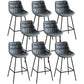 Modern Faux Leather Counter Stool Low Back Bar Stool with Footrest Grey 8 Piece Set Bar Stool(30"H) Clearhalo 'Bar Furniture' 'Bar Stools' 'bar_stools' 'furn' 'furn_bar_stools' 'Furniture' 'Kitchen & Dining Furniture' 6245345
