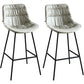Modern Faux Leather Counter Stool Low Back Bar Stool with Footrest Dark Gray 2 Piece Set Bar Stool(30"H) Clearhalo 'Bar Furniture' 'Bar Stools' 'bar_stools' 'furn' 'furn_bar_stools' 'Furniture' 'Kitchen & Dining Furniture' 6245347