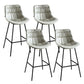 Modern Faux Leather Counter Stool Low Back Bar Stool with Footrest Dark Gray 4 Piece Set Bar Stool(30"H) Clearhalo 'Bar Furniture' 'Bar Stools' 'bar_stools' 'furn' 'furn_bar_stools' 'Furniture' 'Kitchen & Dining Furniture' 6245348