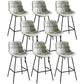 Modern Faux Leather Counter Stool Low Back Bar Stool with Footrest Dark Gray 8 Piece Set Bar Stool(30"H) Clearhalo 'Bar Furniture' 'Bar Stools' 'bar_stools' 'furn' 'furn_bar_stools' 'Furniture' 'Kitchen & Dining Furniture' 6245350