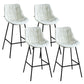 Modern Faux Leather Counter Stool Low Back Bar Stool with Footrest White 4 Piece Set Bar Stool(30"H) Clearhalo 'Bar Furniture' 'Bar Stools' 'bar_stools' 'furn' 'furn_bar_stools' 'Furniture' 'Kitchen & Dining Furniture' 6245353