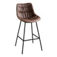 Modern Faux Leather Counter Stool Low Back Bar Stool with Footrest Brown 1 Piece Bar Stool(30"H) Clearhalo 'Bar Furniture' 'Bar Stools' 'bar_stools' 'furn' 'furn_bar_stools' 'Furniture' 'Kitchen & Dining Furniture' 6245356