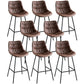 Modern Faux Leather Counter Stool Low Back Bar Stool with Footrest Brown 8 Piece Set Bar Stool(30"H) Clearhalo 'Bar Furniture' 'Bar Stools' 'bar_stools' 'furn' 'furn_bar_stools' 'Furniture' 'Kitchen & Dining Furniture' 6245360
