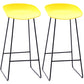 Contemporary Plastic Armless Bar Stool Low Back Bar Height Stool with Metal Frame