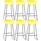 Contemporary Plastic Armless Bar Stool Low Back Bar Height Stool with Metal Frame
