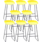 Contemporary Plastic Armless Bar Stool Low Back Bar Height Stool with Metal Frame