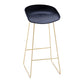 Contemporary Plastic Armless Bar Stool Low Back Bar Height Stool with Metal Frame
