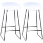 Contemporary Plastic Armless Bar Stool Low Back Bar Height Stool with Metal Frame