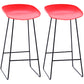 Contemporary Plastic Armless Bar Stool Low Back Bar Height Stool with Metal Frame