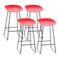 Contemporary Plastic Armless Bar Stool Low Back Bar Height Stool with Metal Frame