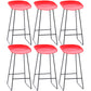 Contemporary Plastic Armless Bar Stool Low Back Bar Height Stool with Metal Frame