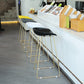 Contemporary Plastic Armless Bar Stool Low Back Bar Height Stool with Metal Frame