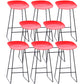 Contemporary Plastic Armless Bar Stool Low Back Bar Height Stool with Metal Frame