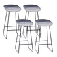 Contemporary Plastic Armless Bar Stool Low Back Bar Height Stool with Metal Frame