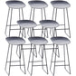 Contemporary Plastic Armless Bar Stool Low Back Bar Height Stool with Metal Frame