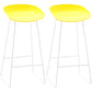 Contemporary Plastic Armless Bar Stool Low Back Bar Height Stool with Metal Frame