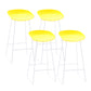 Contemporary Plastic Armless Bar Stool Low Back Bar Height Stool with Metal Frame