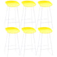 Contemporary Plastic Armless Bar Stool Low Back Bar Height Stool with Metal Frame