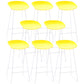 Contemporary Plastic Armless Bar Stool Low Back Bar Height Stool with Metal Frame