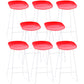 Contemporary Plastic Armless Bar Stool Low Back Bar Height Stool with Metal Frame