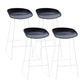 Contemporary Plastic Armless Bar Stool Low Back Bar Height Stool with Metal Frame