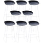 Contemporary Plastic Armless Bar Stool Low Back Bar Height Stool with Metal Frame