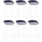 Contemporary Plastic Armless Bar Stool Low Back Bar Height Stool with Metal Frame